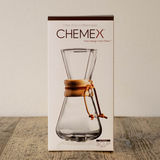 Three chup chemex coffee brewer packaging