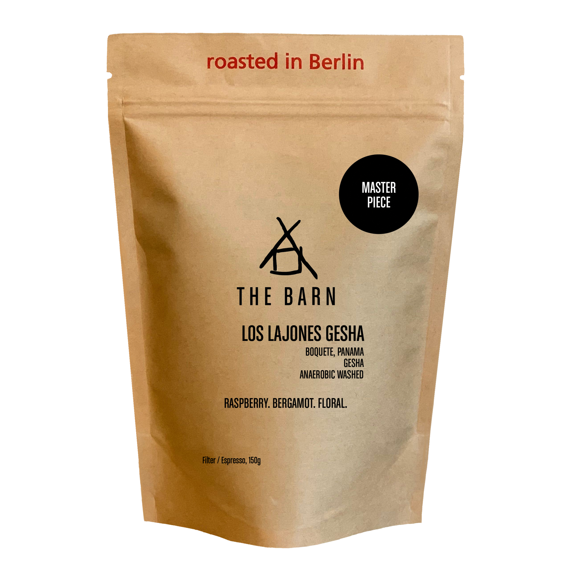 LOS LAJONES GESHA coffee bag showcasing exquisite flavors of raspberry, bergamot, and floral notes.